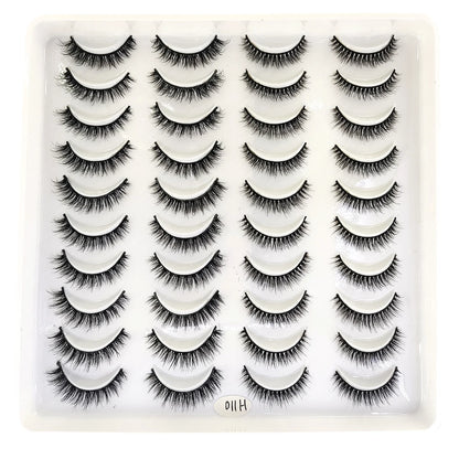 2023 New 20 pairs natural long 3D mink false eyelashes fake lashes makeup kit Mink Lashes extension eye lashes short eyelashes
