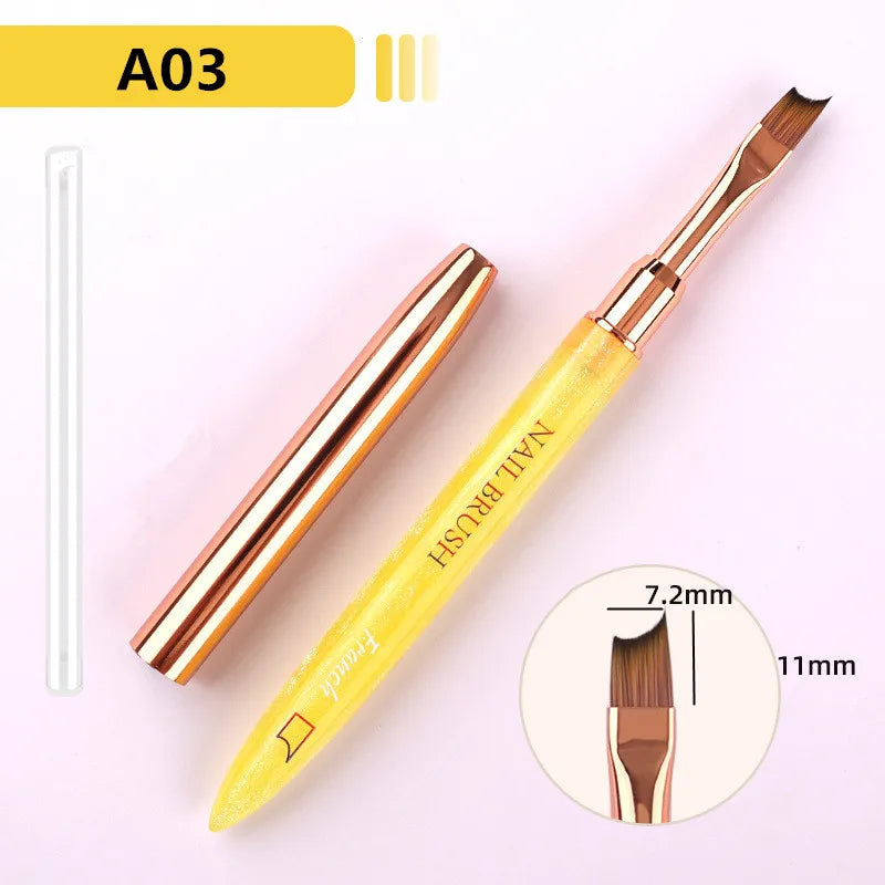 1PC Gel Brush Oval & Flat UV Gel Nail Art Brush Professional Design Brushes Salon Home DIY Manicure