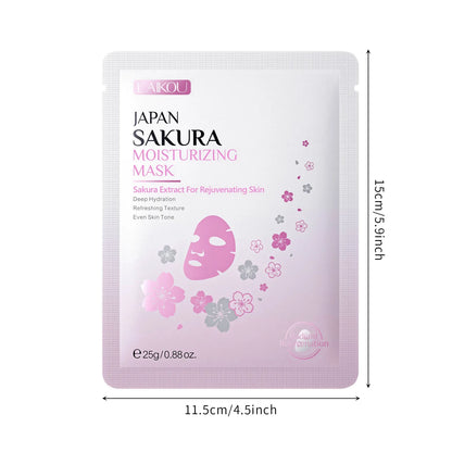 Laikou Sakura Facial Mask, Hydrating & Brightening Sheet Mask for Moisturized and Radiant Face Masks Skin Care Cosmetics 25g