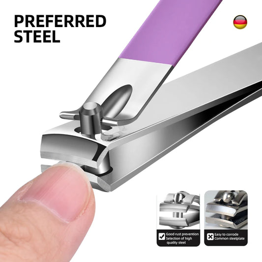 9/18/24/30 PCS Stainless Steel Manicure Set in Dazzling Purple & Blue - Modern Style Nail Clippers with Convex Blade, Non-Scente