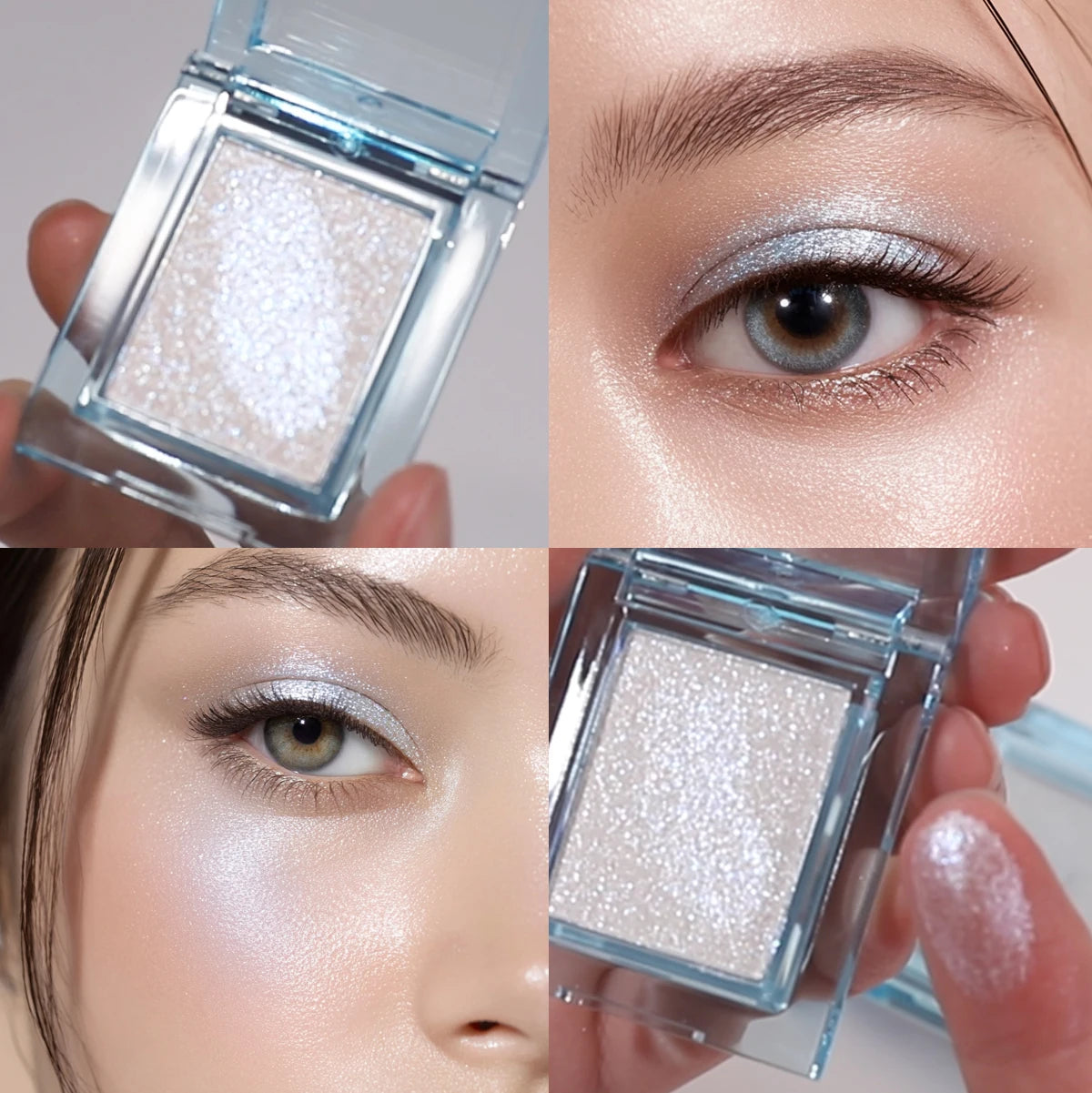 5-Color Creamy Highlighter  Palette - Soft Putty Texture, Intense Shimmer & Glitter, Long-Lasting