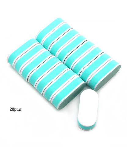 20/40/100pcs Mini Oval Nail Buffer Block File 600/3000 Grit Double-Sided Sanding Buffering Polishing Manicure Tools Sponge Files