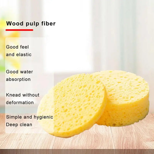 Facial Sponges 50Pcs Natural Compressed Cellulose Face Sponge Face Scrub Sponge Eco-Friendly & Reusable Makeup Remover Pads
