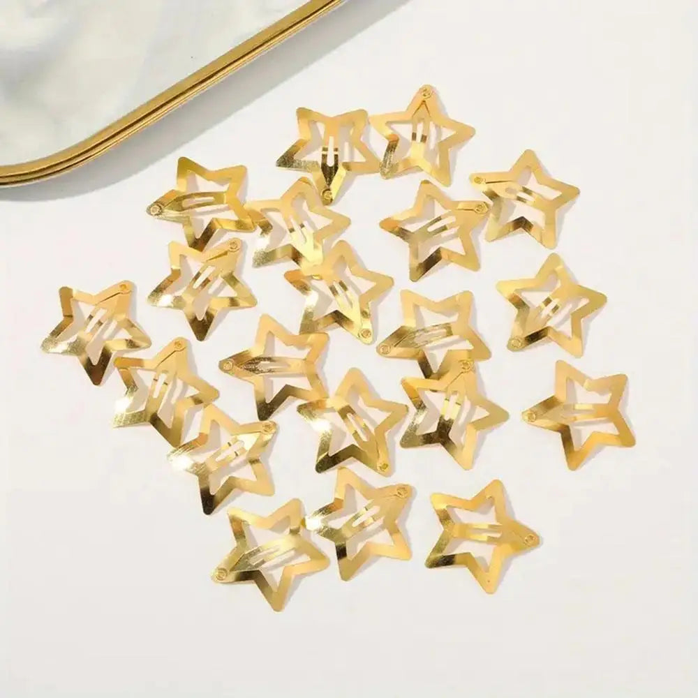 10 Pieces Pentagram BB Hairpins Metal Barrettes Five-pointed Star Bangs Side Clips Gold Star Hair Clips Hair Accessories