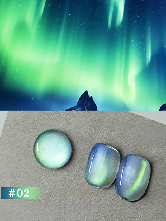 1-6pcs TC New Pink Purple Cat Eye Aurora Fantasy Cat Eye Gel Nail Polish Dreamy Fantasy Star Sky Crystal Glass Beads Nail Art