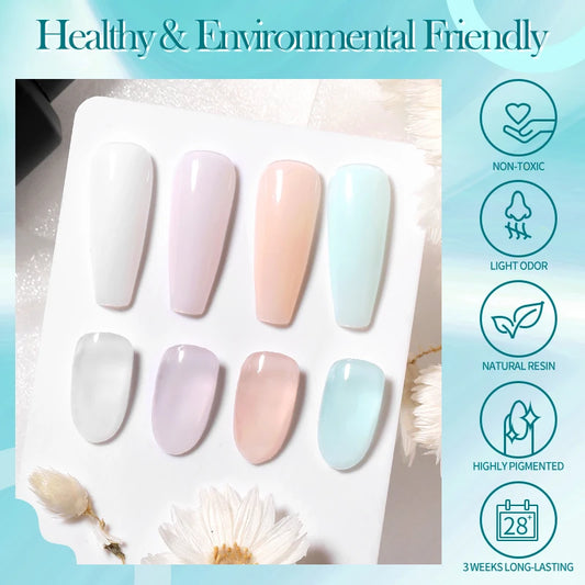 BORN PRETTY Milky Jelly Rubber Base Gel for Gel Nail Polish 15ml Russian Self-leveling Nude Color Soak Off Semi Permanent UV Gel
