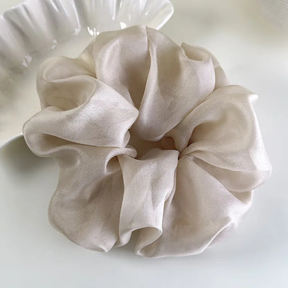 Retro French Large Hair Scrunchies Solid Color Headbands Spring/Summer Sweet Head Rope Female Tie Hair Rubber Bands for Womens