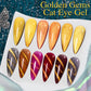 1- 6pc Golden Glitter Cat Magnetic Nail Gel Cat Eye Holographic Reflective Semi Permanent UV Gel Soak Off Sparkling Nail Art