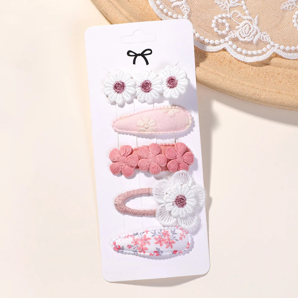 5Pcs BB Clips Set Toddler Baby Girls Hair Clips Children Barrettes Ins Sweet Daisy Hair Accessories