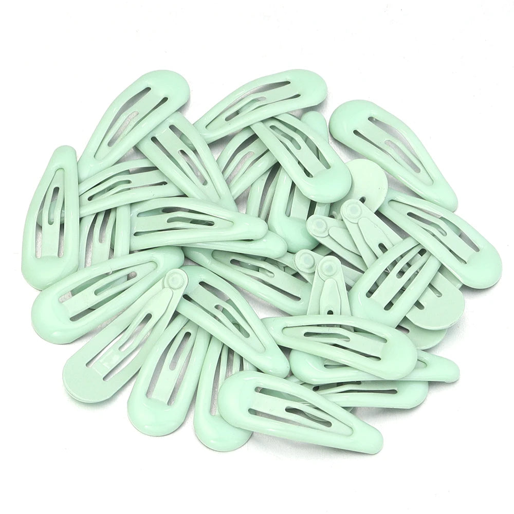 60pcs/lot Colorful Y2K BB Hair Clips Mini Metal Waterdrop Hair Pins Clips Snap Barrettes For Girls Hair Accessories