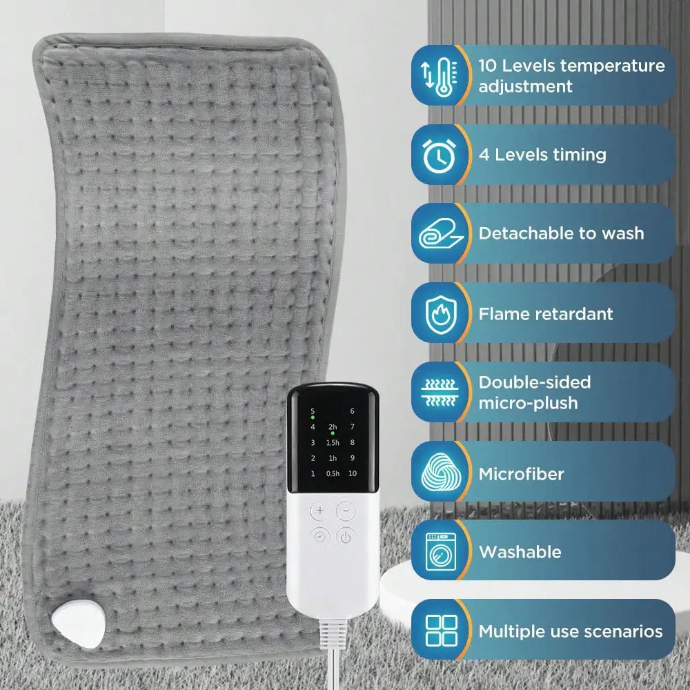 Hailicare Electric Heating Pad Multifunctional Physiotherapy Heating Pad Heating Blanket Cushion 10 Levels Temperature Adjustment 4 Levels Of Timing For Hands Back Legs Shoulders Neck Spine Pain Relief Winter Warm,Holiday Gif