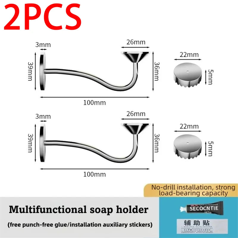 Stainless Steel Magnetic Soap Rack Multi-Functional Wall-Mounted Self-Drainage Bath Soap Dishes Kitchen Shower Room BXFZH03