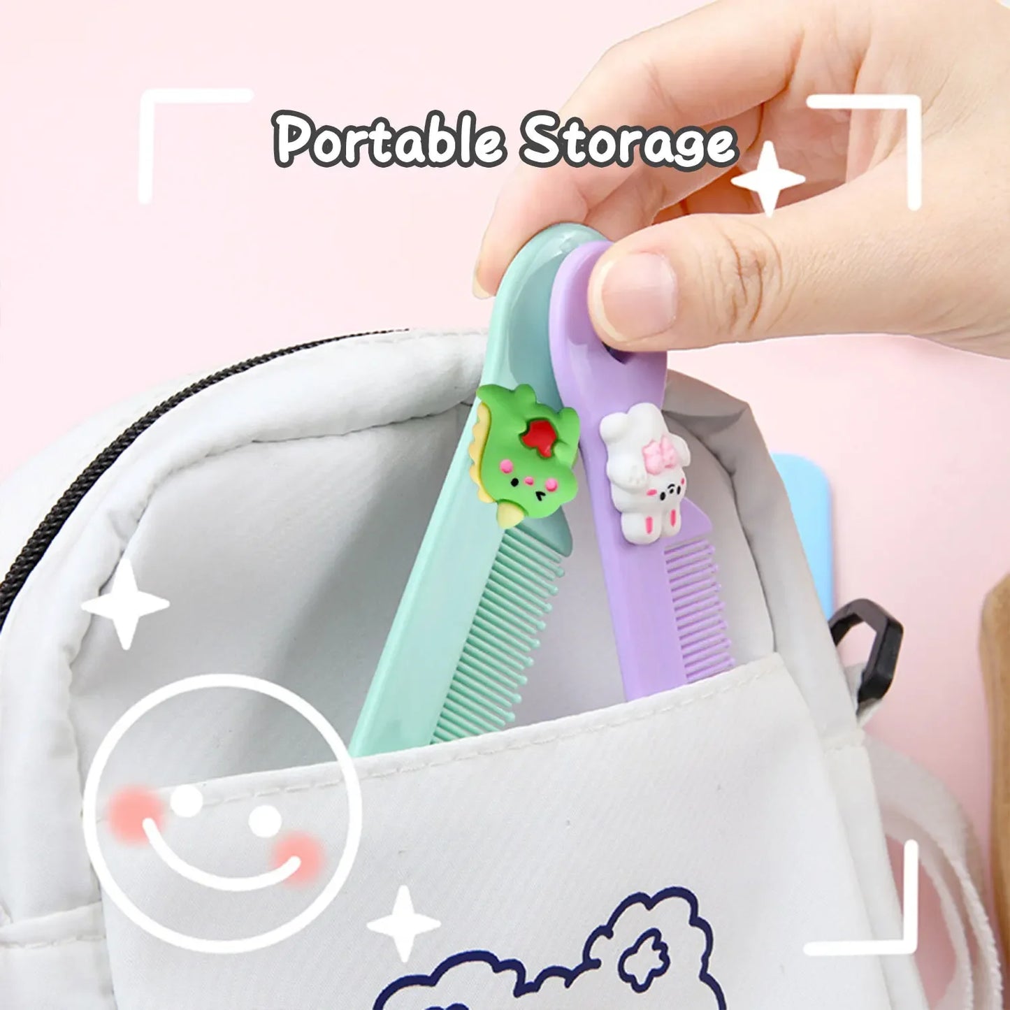 1PCS cute children's comb special portable small comb for newborns, safe and scratch-resistant cute baby comb