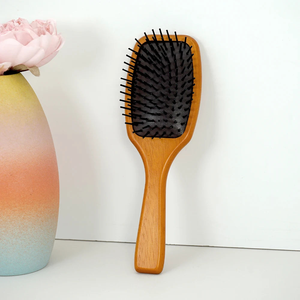 Wooden Paddle Hair Brush Set Scalp Massage Anti －static Detangling for All Hair Types Daily Styling & Grooming