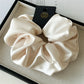 Satin Silk Like Hair Scrunchies Black Big Hair Ties For Girl Scrunchie Solid Color Hair Accessories Scrunch Headbands For Women