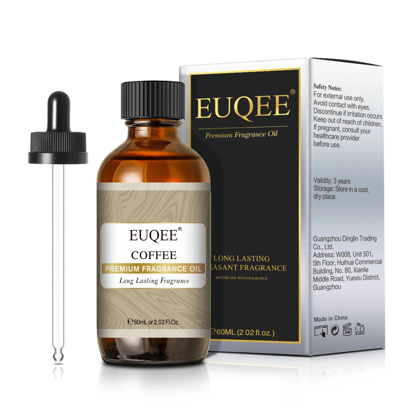 EUQEE 60ml Men's Fragrance Oils with Glass Dropper Leather Dragons Blood Forest Pine Chocolate Aroma Oils For Car Diffusion