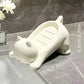 Decorative Plastic Soap Holder with Drainage, Cute Cartoon Cat Soap Dish for Bathroom, Ideal Storage for Soap and Sponges