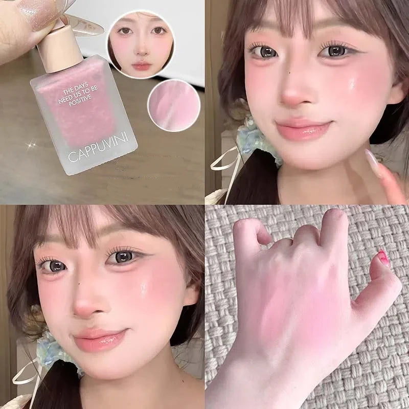 Blusher Liquid Hydrating Pink Cheek Color Powder Rendering Face Blusher Moisturizing Long Lasting Beauty Rouge Makeup