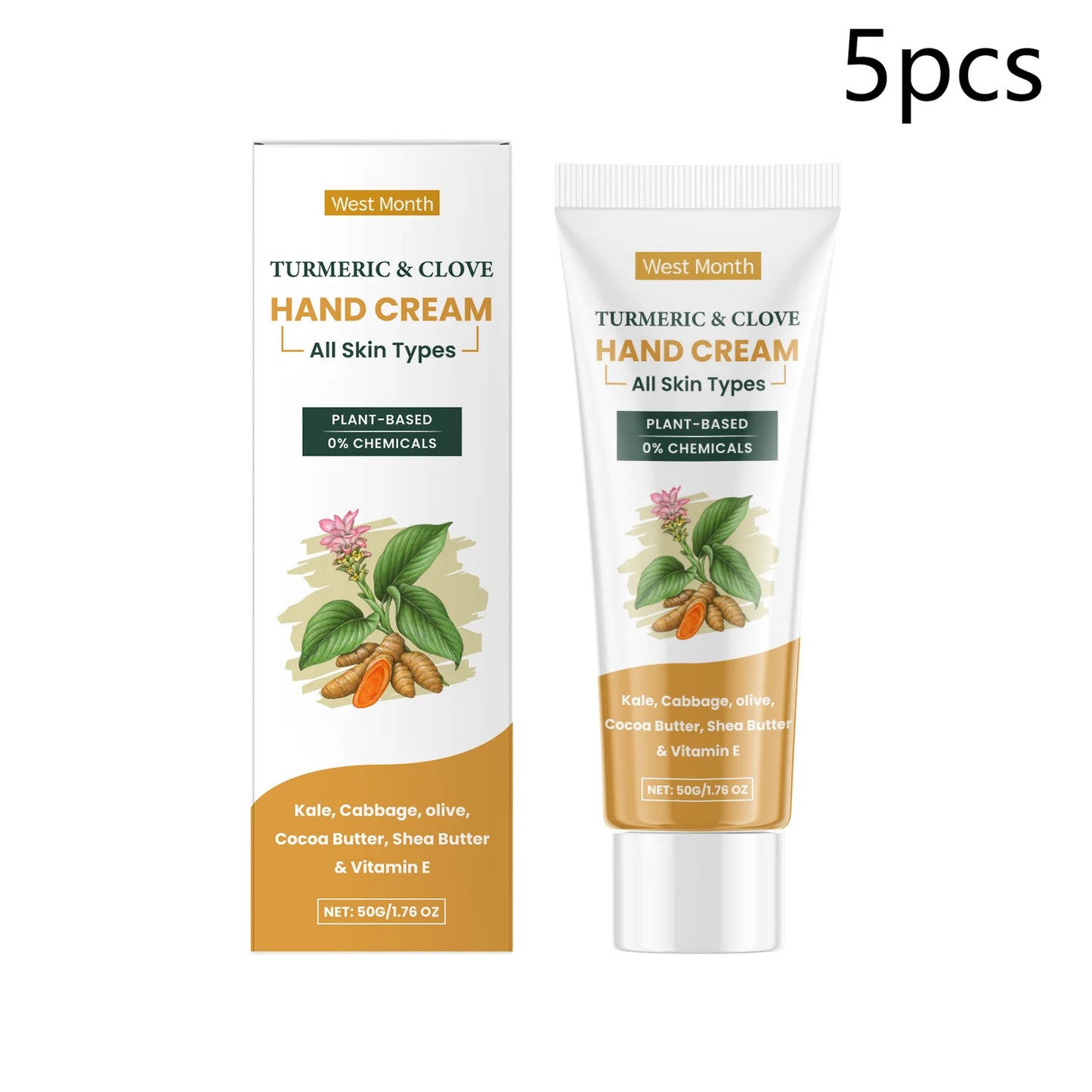 Turmeric & Clove Hand Cream, Moisturizing & Nourishing Hand Care, Hydrating Treatment for Dry Hands