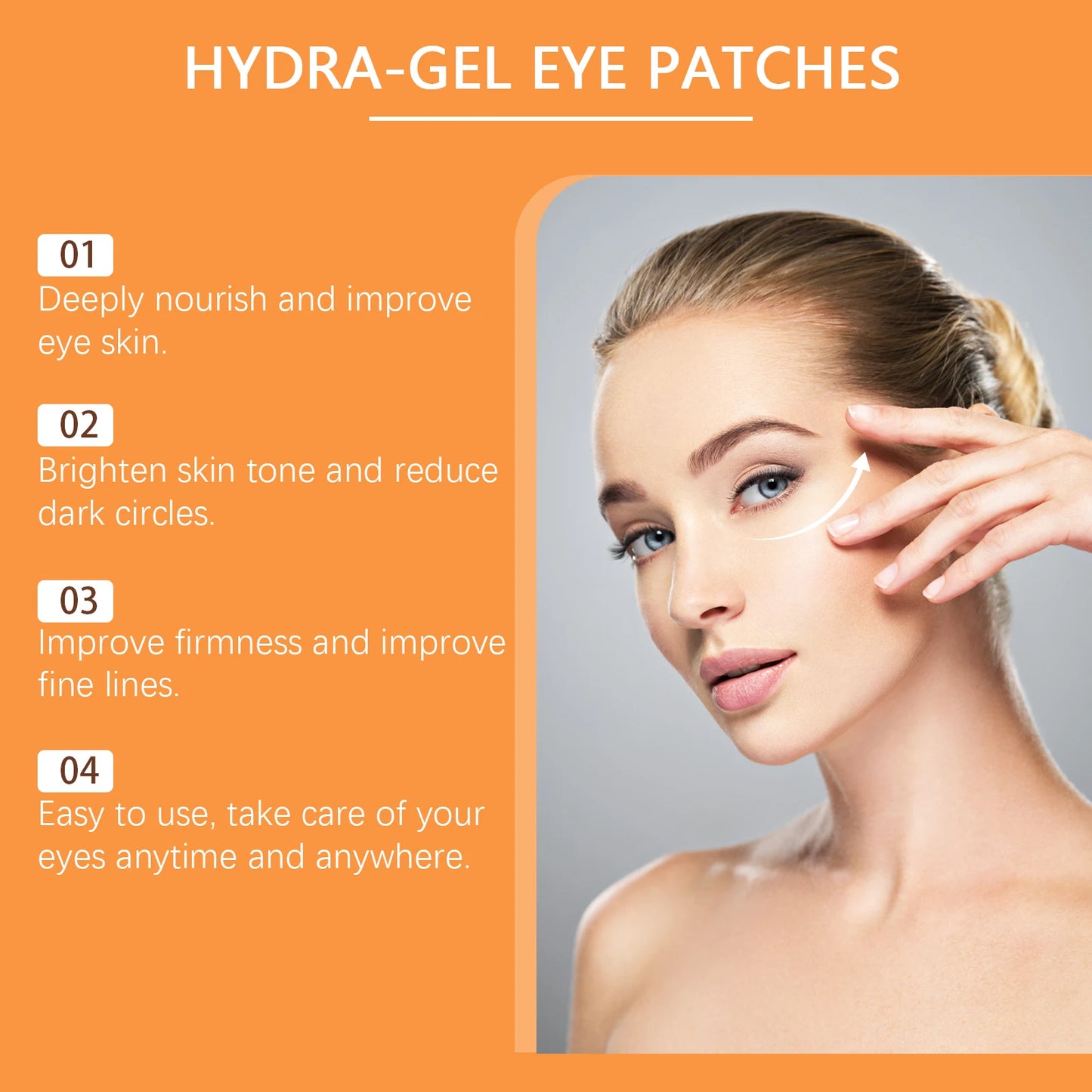 60Pcs Vitamin C Eye Patches Remescar Puffiness Dark Circles Bags Tightening Eye Skin Hyaluronic Acid Moisturizing Eye Mask Care