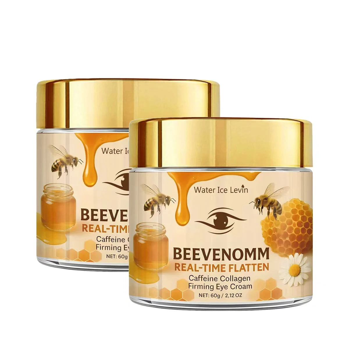 Bee Venom & Caffeine Firming Eye Cream - Collagen & Hyaluronic Acid Formula to Reduce Dark Circles, Wrinkles & Revitalize Skin.