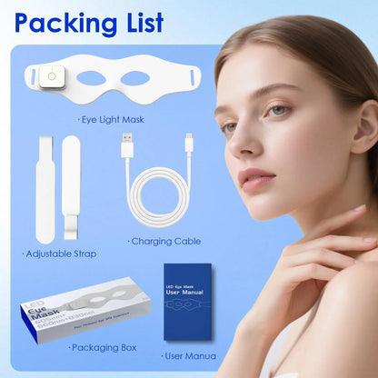 3D Eye Massager Red Light Therapy for Eyes 4 Modes 605NM-830NM Eyes Relax Massager Fatigue Relief Lighten Dark Circles Smooth