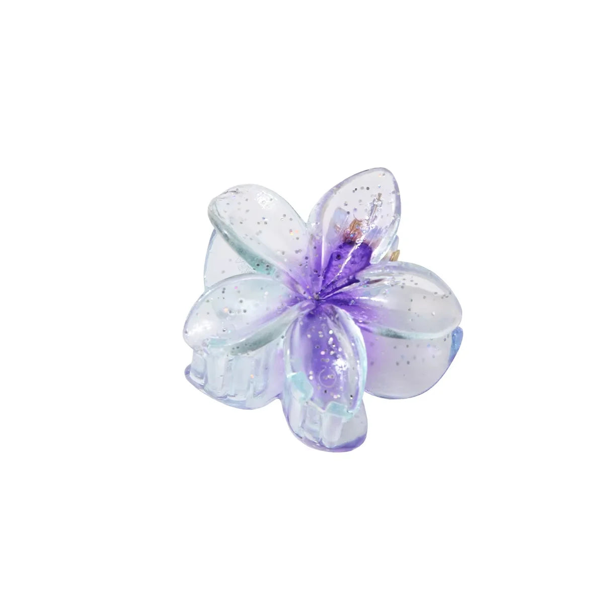 New Fashion Sparkling Flower Claw Clip for Women Transparent Sweet Ponytail Shark Clip Versatile Girl Hair Accessories
