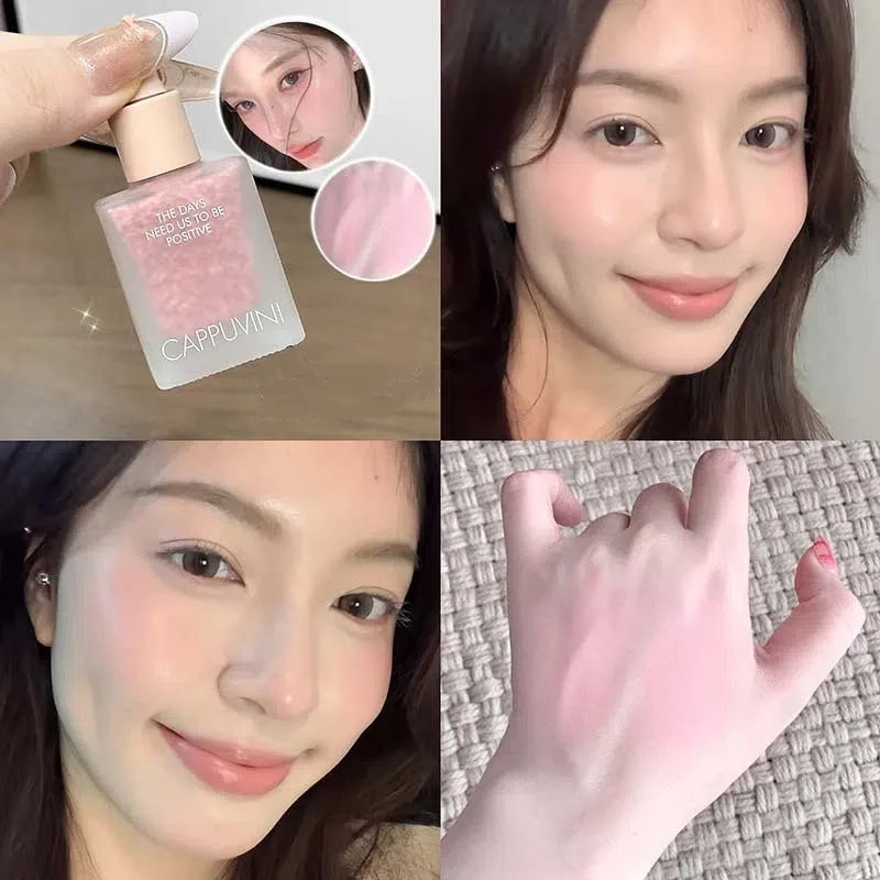 Blusher Liquid Hydrating Pink Cheek Color Powder Rendering Face Blusher Moisturizing Long Lasting Beauty Rouge Makeup
