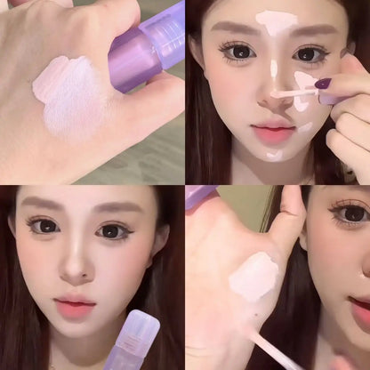 Pinkyfocus Misty Sheer Skin-Fusing Concealer Liquid Is Moisturizing, Clear and Refreshing, Natural and Three-Dimensional Brightening, Long-Lasting and Not Easy to Come Off, Concealer Foundation Liquid