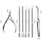 1/4/5/7Pc Professional Stainless Steel Nail Care Tools Double Head Cuticle Pusher Cuticle Nipper Nail Cuticle Remover Accessorie