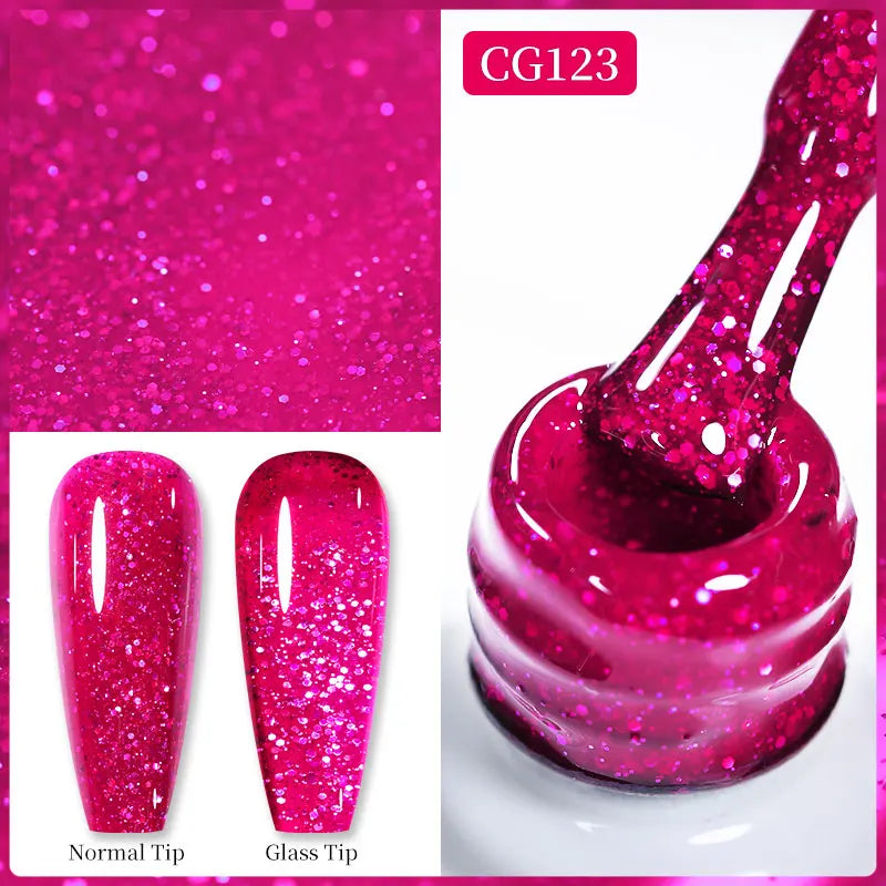 BORN PRETTY 10ml Sparkling Glitter Reflective Gel Nail Polish Sparkly Holo Shiny Pink Silver Black Gel Nail Art Salon Varnish