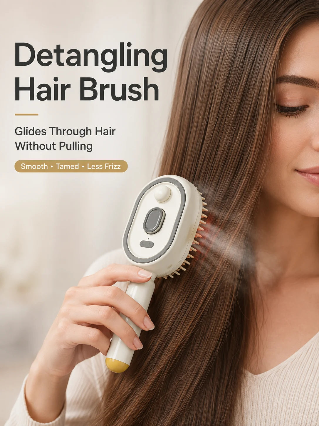 Magic Detangling Hair Brush Anti Frizz Electric Spray Air Cushion Self Cleaning Rechargeable Red Light Hair Detangler for Women
