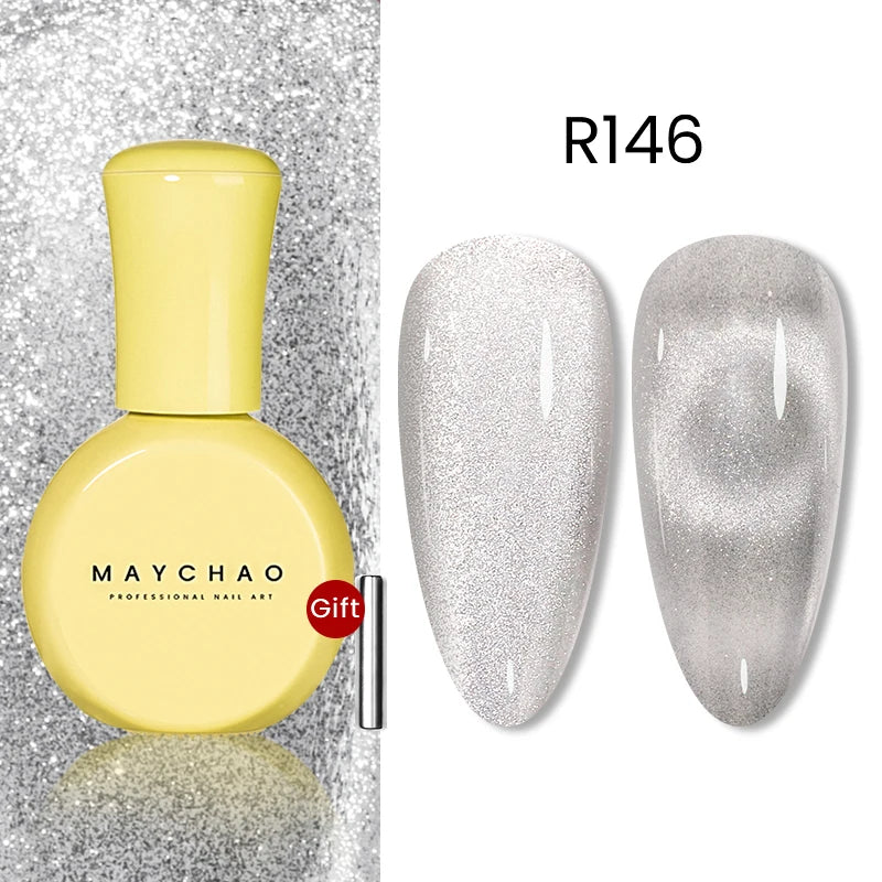 MAYCHAO 10ml Cat Magnetic Gel Nail Polish Cat Eye Glitter Effect Semi Permanent Soak Off UV Gel Varnish Manicure For Nail Art