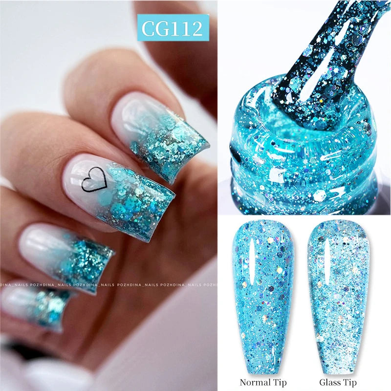BORN PRETTY 10ml Sparkling Glitter Reflective Gel Nail Polish Sparkly Holo Shiny Pink Silver Black Gel Nail Art Salon Varnish