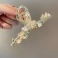 Elegant Butterfly Hair Claw Clips Gold Color Alloy Hairpins Side Clips Pearls/Rhinestone Butterfly Flower Designs Hair Jewelry