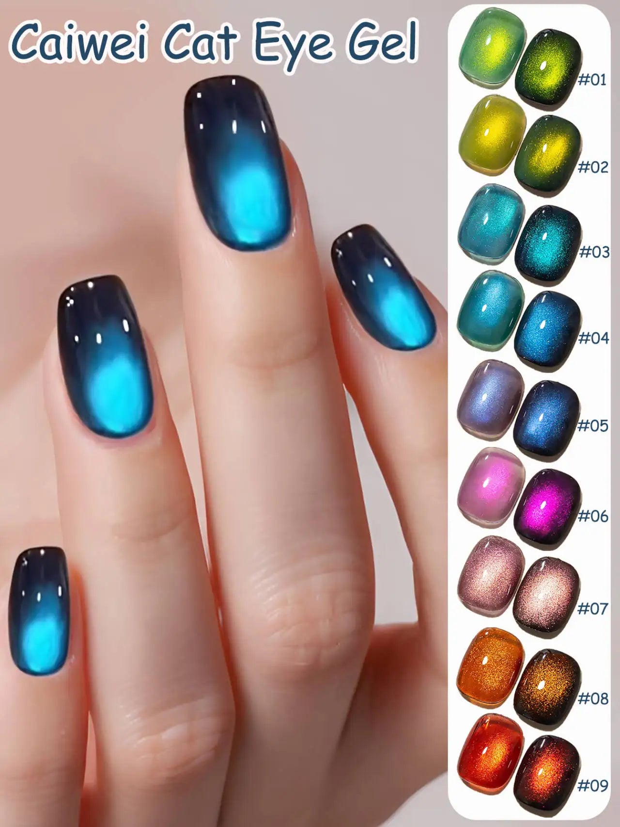 WS 10ml Light Strip Cat Eye Gel Polish Magnetic Nail Polish Holographic Pink Cat Eye Gel Nail Polish Gel Gel Varnish For Nail