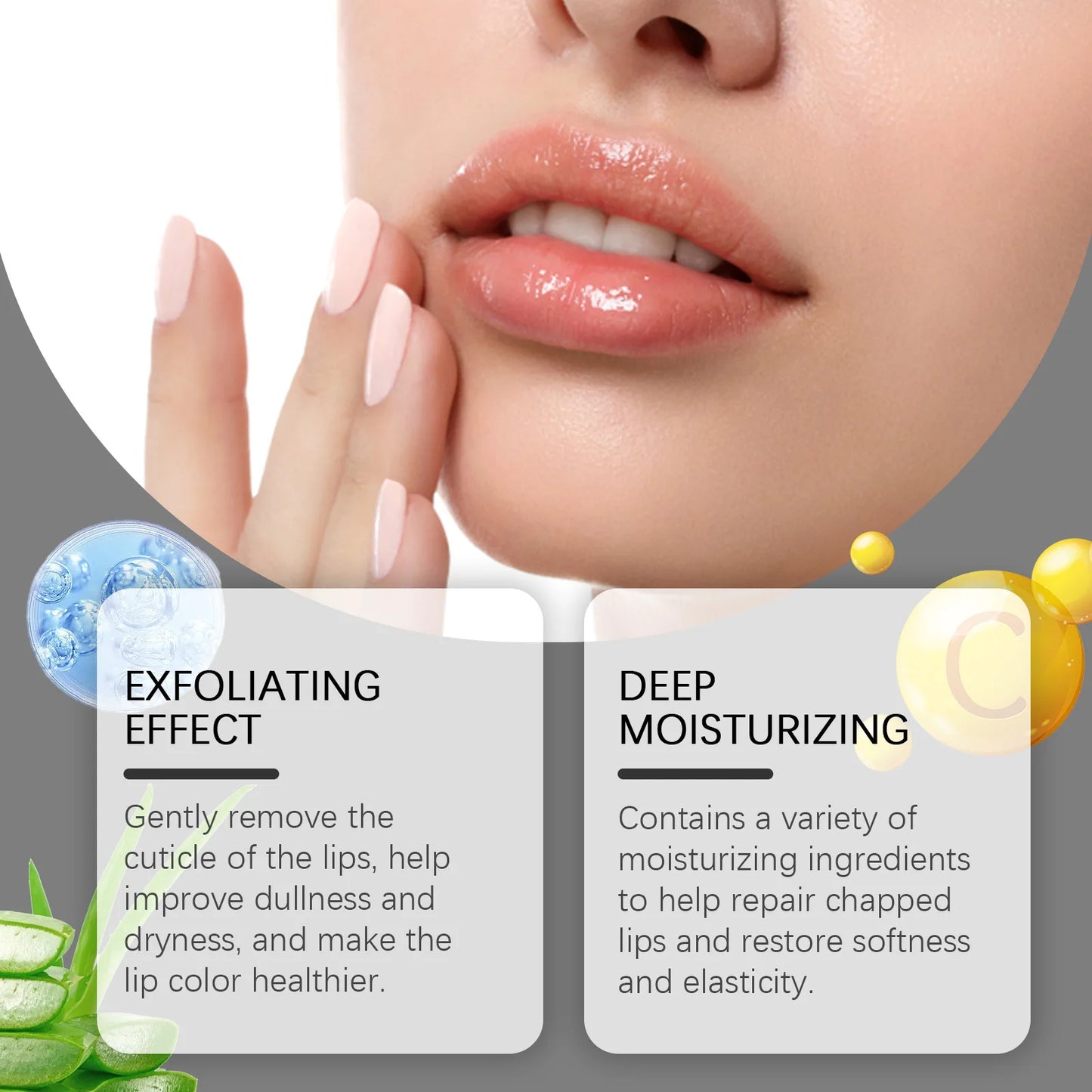 Lip Exfoliating Scrub, Nourishing & Moisturizing for Dry Chapped Lips, Gentle Sugar Lip Polish