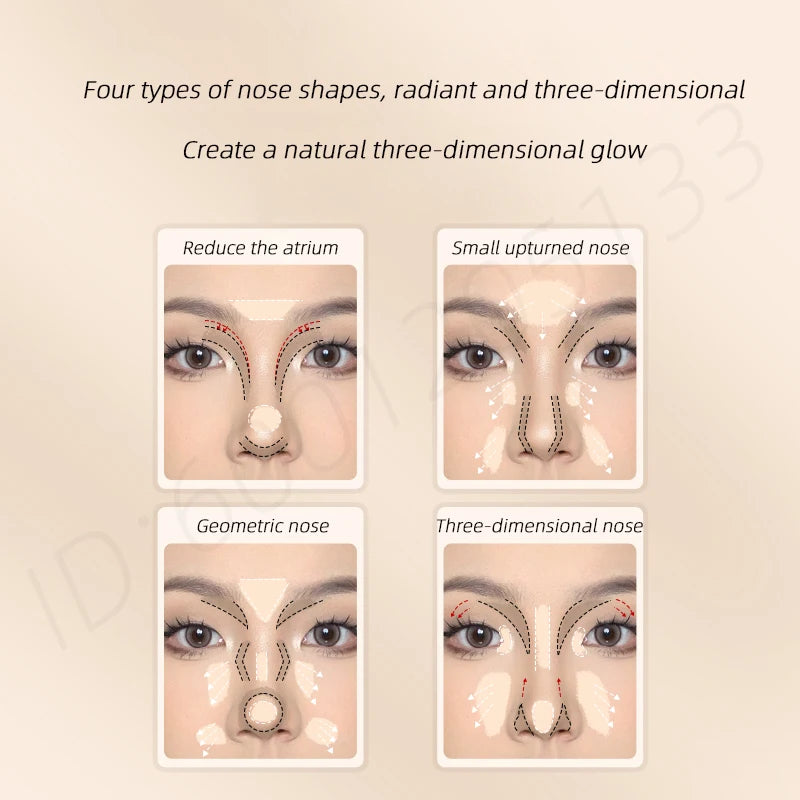 VEECCI Highlighters Bronzers Makeup Palette Matte Shimmer Natural Three-dimensional Nose Contour Powder Palet Chinese Cosmetics