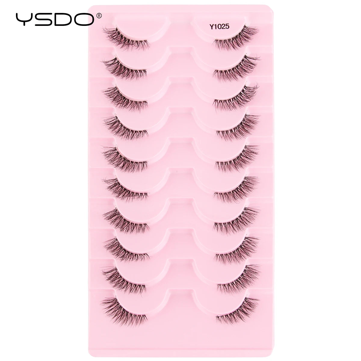 YSDO Natural Mink Eyelashes 3/6/10 Pairs Wispy Faux 3D Mink Lashes Short Fluffy Half False Eyelash Makeup Tools Cat Eye Lashes