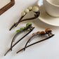 Simple Temperament High-End Feeling Hair Clips Rhinestone Bead Straight Twist Clip Hair Volume Multiple Headpieces Accessory