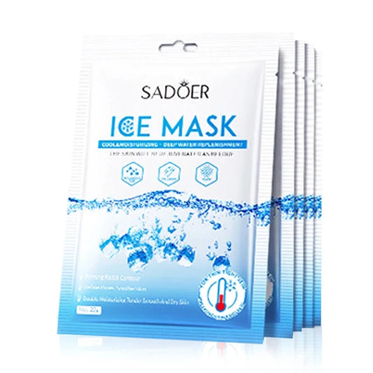 5pcs SADOER Ice Masks for Face Deep Hydrating Moisturizing Brightening Firming Face Mask Sheet Facial Masks Beauty Skin Care