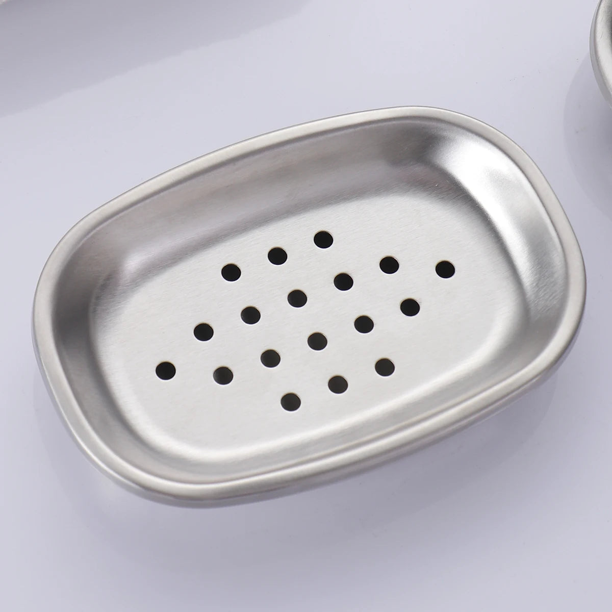 Light Luxury Stainless Steel Perforated Soap Box, Simple Bathroom Draining Rack, Soap Storage Rack