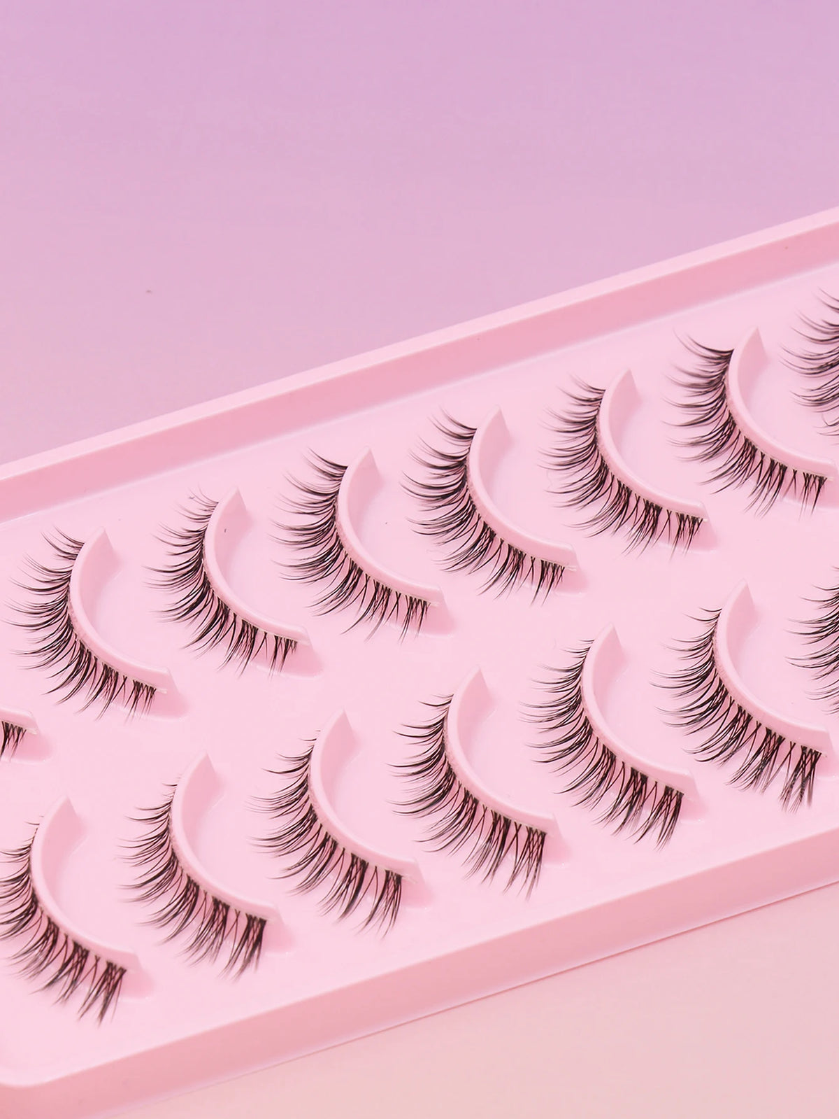 10 Pairs Natural Eye Lashes Faux Mink Eyelashes Winged End Eye Elongated Eyelashes Natural Long Manga Lashes Fake Lashes Makeup