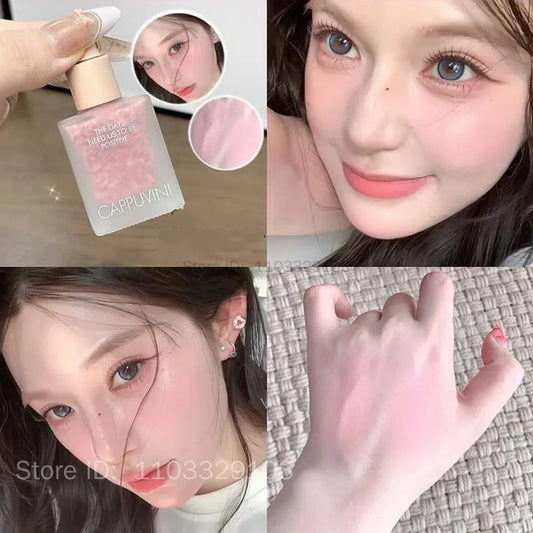 Blusher Liquid Hydrating Pink Cheek Color Powder Rendering Face Blusher Moisturizing Long Lasting Beauty Rouge Makeup