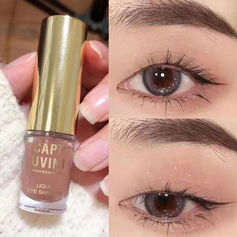 Cappuvini Liquid Matte Eye Shadow Brown Glitter Liquid Eyeshadow Stick Shimmer Natural Milk Coffee Eye Shadow Pigment Makeup 1pc