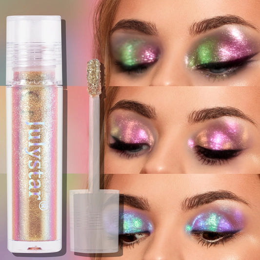Chameleon Elixir" Liquid Eyeshadow | Optical Color-Shift Effect | Waterborne Dazzle Formula | 1-Color Multichrome Magic