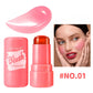 4 Color Jelly Blush Stick Matte Moisturizing Lip Balm 3 in 1 Multi Use Brightening Makeup Gloss