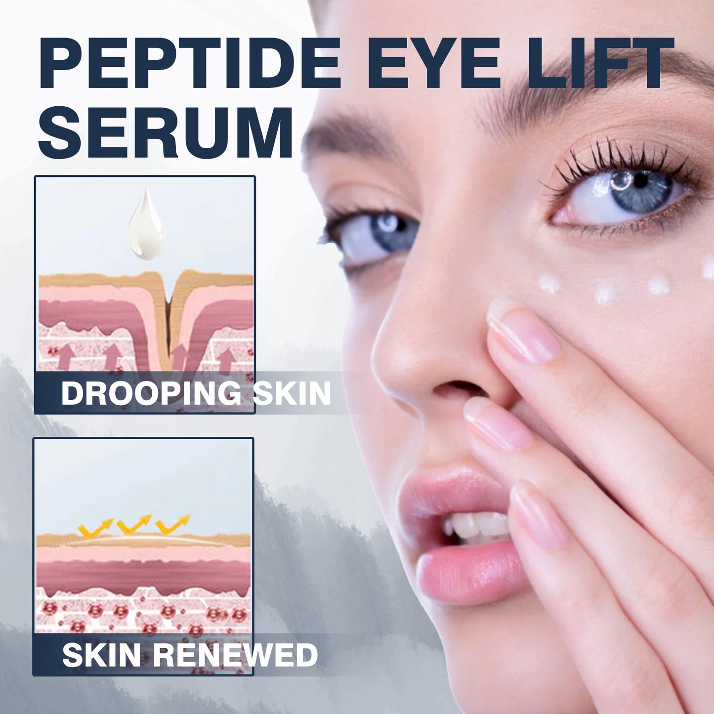 Hyaluronic Acid Eyes Serum Dark Circles Remover Fade Eye Bag Anti Puffiness Moisturizing Essence Massager Eyes Skin Care Product
