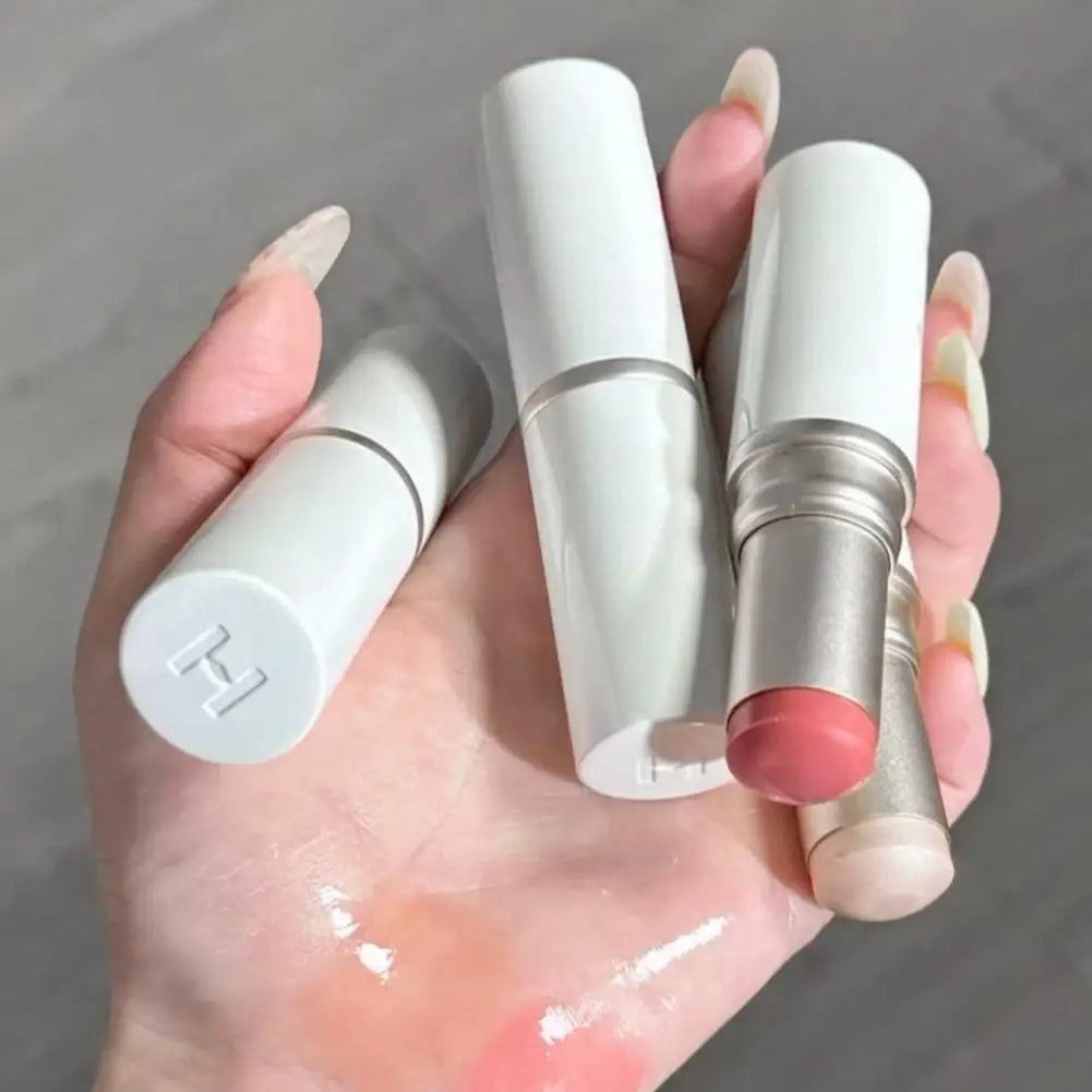 10g Highlighter Stick Sheer Shimmer Color Cream Blush Stick Long Lasting Sweat Proof Portable Twist Up For Face Cheeks Eyes