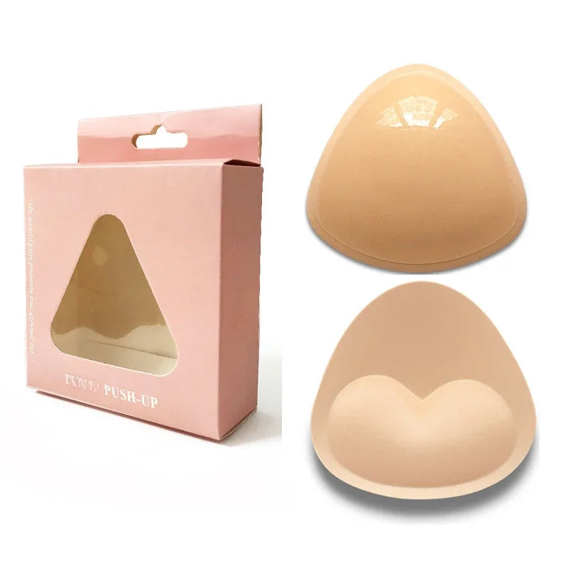 Swimwear Silicone Bra Inserts Push Up Padded Thick Sponge Breast Lift Pads Women Breathable Swimsuit Bikini Cup Enhancer